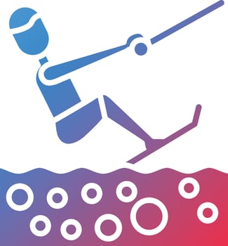 Waterskiing Vector Icon