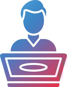 Student using Laptop Vector Icon