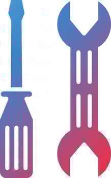 Screwdriver and Wrench Vector Icon