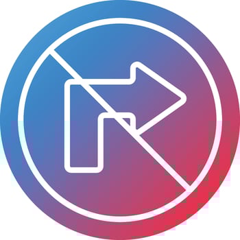 No Right Turn Vector Icon