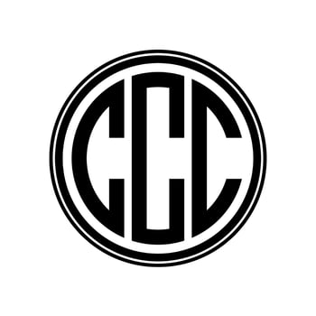 Monogram circle logo ribbon style design template. CCC initial letter. vector