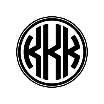 Monogram circle logo ribbon style design template. KKK initial letter. vector