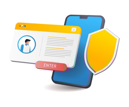 Smartphone personal account security vector