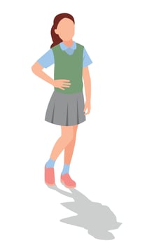vector illustration of students in different postures
