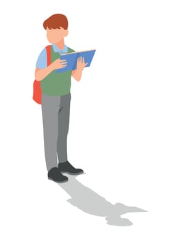 vector illustration of students in different postures
