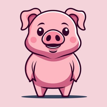 Illustration of very cute piggy funny vector