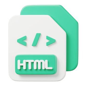 HTML file document. File type icon. Files format and document concept. 3d Render illustration. png
