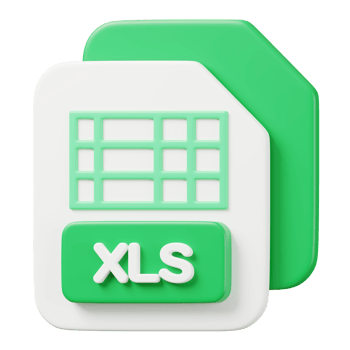 Xls file document. File type icon. Files format and document concept. 3d Render illustration. png