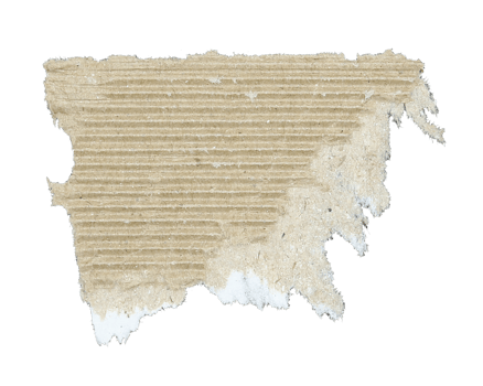 Torn pieces of corrugated paper on transparent background png file