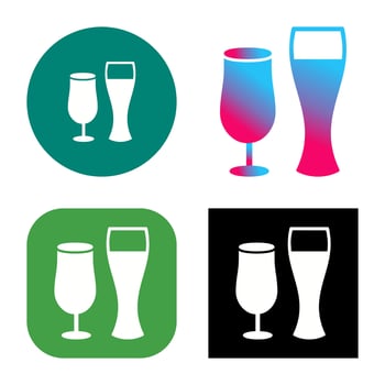 Unique Beer Glasses Vector Icon