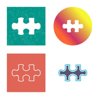 Unique Puzzle Piece Vector Icon