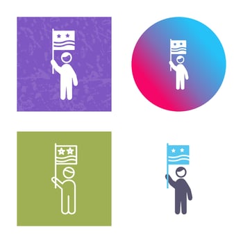 Raising Flag Vector Icon