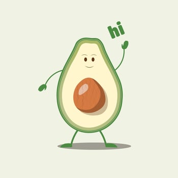 Avocado Cartoon Illustration vector