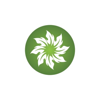 Green Leaf Nature Plant Conceptual Symbol Vector Illustration