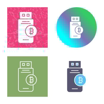 Bitcoin Usb Device Vector Icon