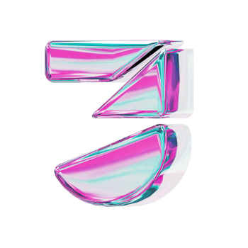 Number 3. alphabet 3D design in iridescent color style for banner, glossy icons, design posters holographic. png