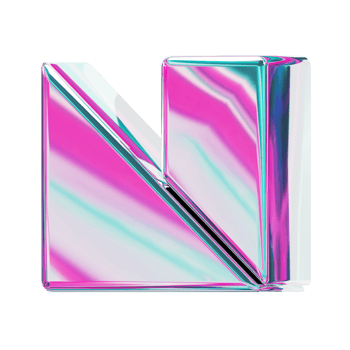 Letter N. alphabet 3D design in iridescent color style for banner, glossy icons, design posters holographic. png