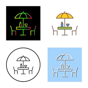 Unique Cafe Table Vector Icon