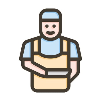 Butcher Vector Thick Line Filled Colors Icon For Personal And Commercial Use.