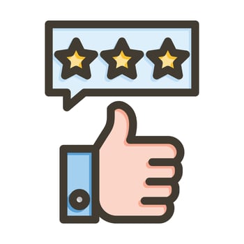 Review Vector Thick Line Filled Colors Icon For Personal And Commercial Use.
