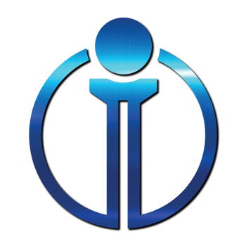 letter i logo metal blue png