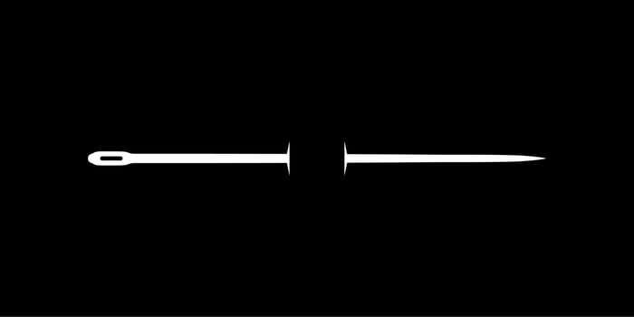 Needle Silhouette, can use for Art Illustration, Logo Gram, Logo Type, Pictogram, Website, Apps, or Graphic Design Element. Vector Illustration