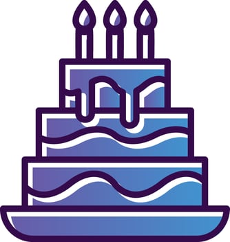 Chocolate Cake Vector Icon Design