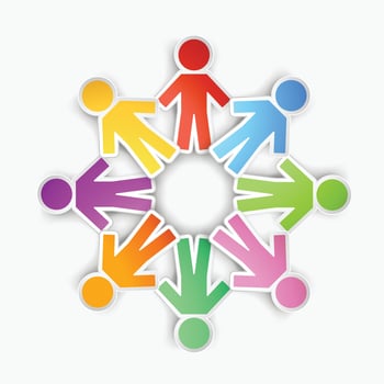 paper people silhouettes vector