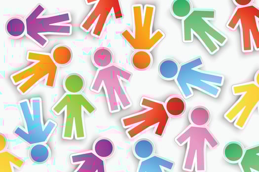 paper people set vector
