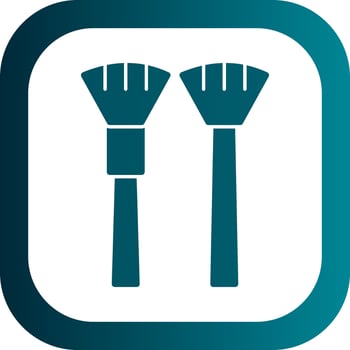 Fan Brush Vector Icon Design