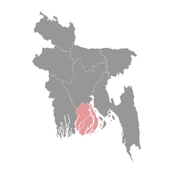 Barisal division map, administrative division of Bangladesh. vector