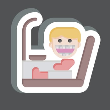 Sticker Dentist Chair. related to Dentist symbol. simple design editable. simple illustration vector