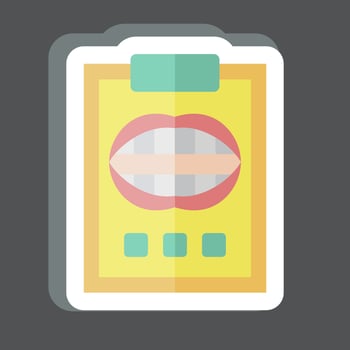 Sticker Dental Report. related to Dentist symbol. simple design editable. simple illustration vector