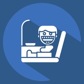 Icon Dentist Chair. related to Dentist symbol. long shadow style. simple design editable. simple illustration vector