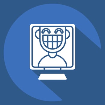 Icon Mirror. related to Dentist symbol. long shadow style. simple design editable. simple illustration vector