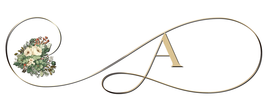 letter a stylistic swash gold png