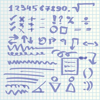 hand draw icons vector
