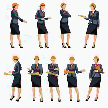 businesswoman and engineer vector