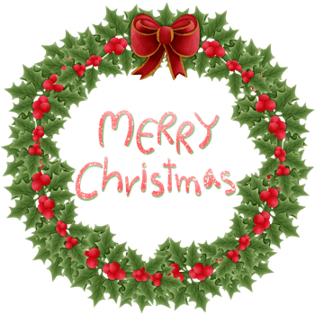 Merry christmas text with holly frame isolated on transparent background png