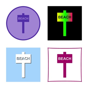Beach Sign Vector Icon