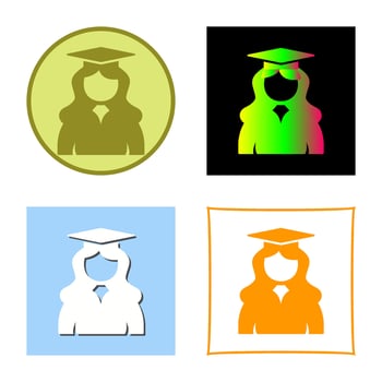 Unique Female Graduate Vector Icon
