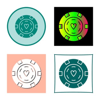 Unique Poker Chips Vector Icon