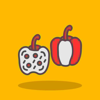 Stuffed Peppers Vector Icon Design
