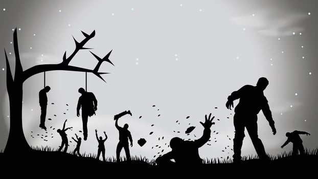 zombie party black and white vector