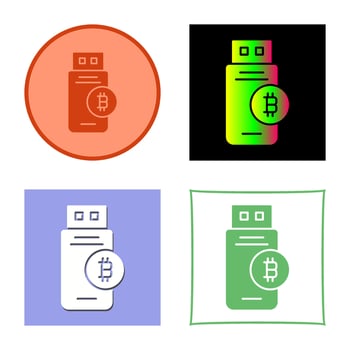 Bitcoin Usb Device Vector Icon