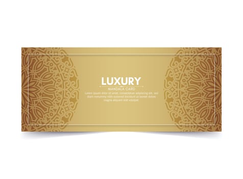 Luxury mandala decorative card in gold color vector