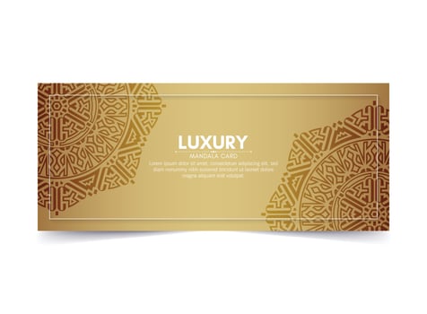 Luxury mandala decorative card in gold color vector