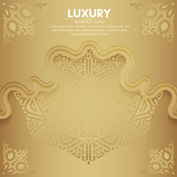 Luxury mandala decorative card in gold color vector