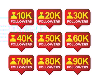 Social Media Followers Tag Design Template vector