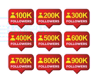 Social Media Followers Tag Design Template vector
